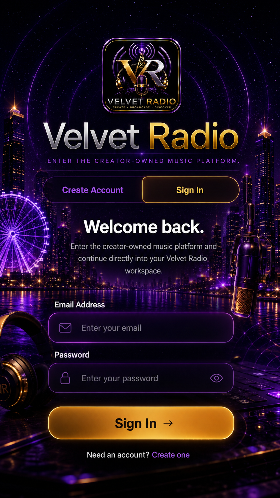 Velvet Studios sign in